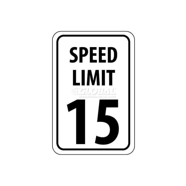 National Marker Co NMC Traffic Sign, 15 MPH Speed Limit Sign, 18in X 12in, White/Black TM19G Zoro